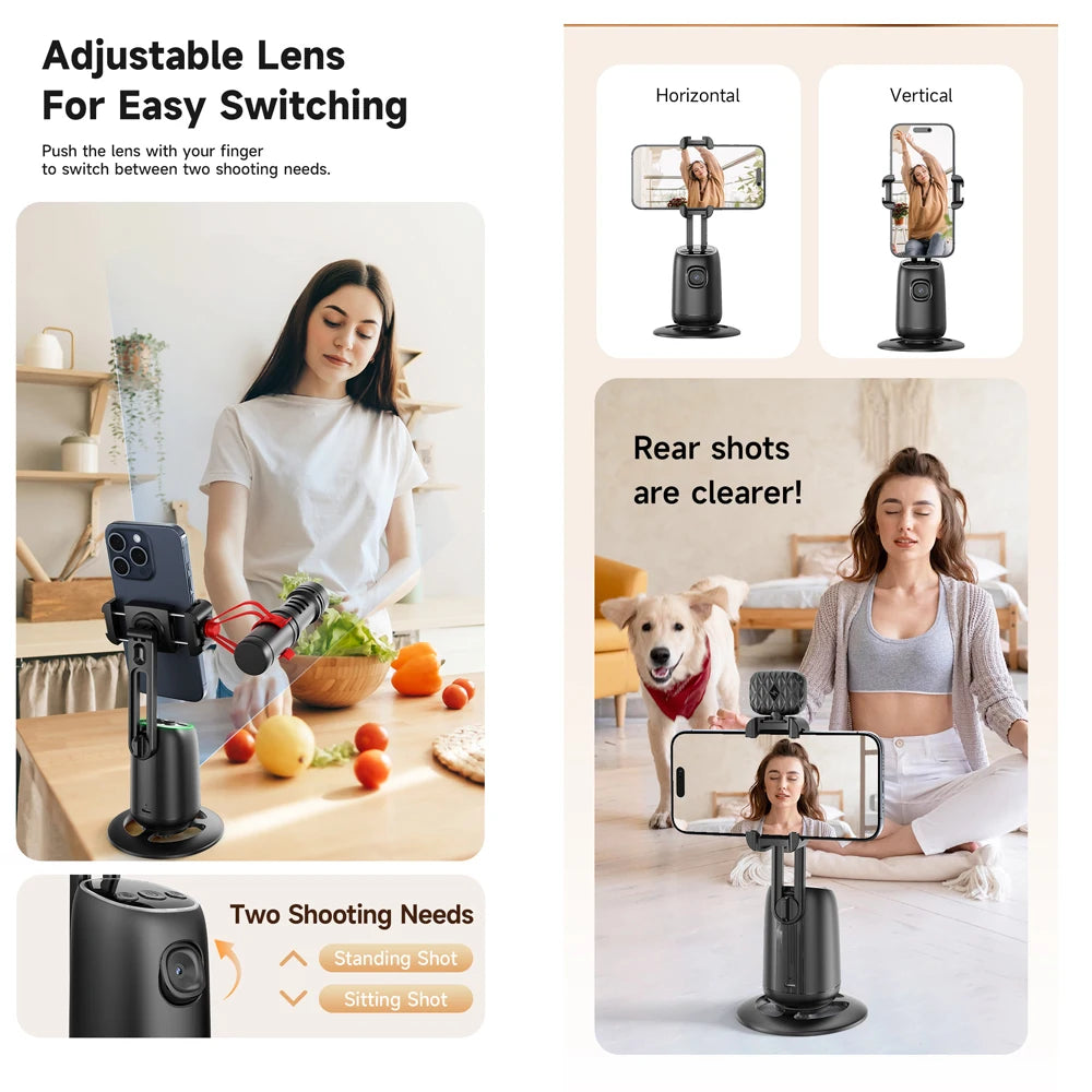 Revolutionary AI Smart Gimbal: 360° Auto Face Tracking Phone Stabilizer for Effortless Video Creation