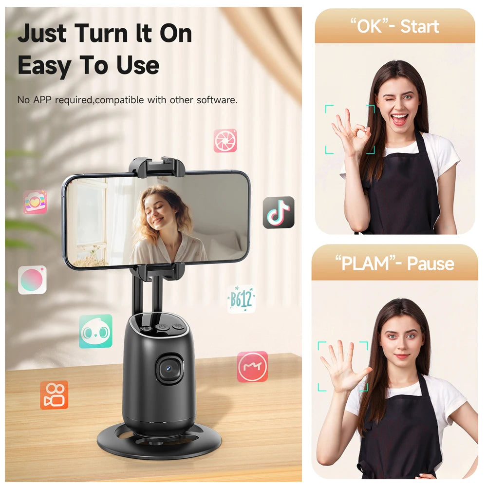 Revolutionary AI Smart Gimbal: 360° Auto Face Tracking Phone Stabilizer for Effortless Video Creation