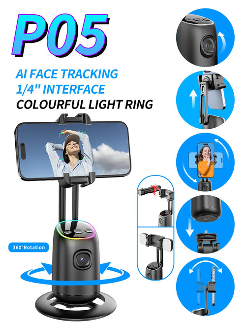 Revolutionary AI Smart Gimbal: 360° Auto Face Tracking Phone Stabilizer for Effortless Video Creation